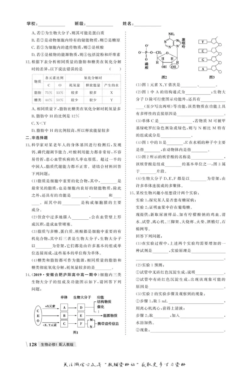 名师同步导学生物人教版必修1_名师同步导学_高中生物