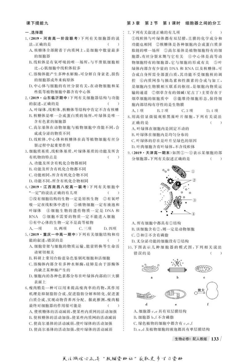 名师同步导学生物人教版必修1_名师同步导学_高中生物