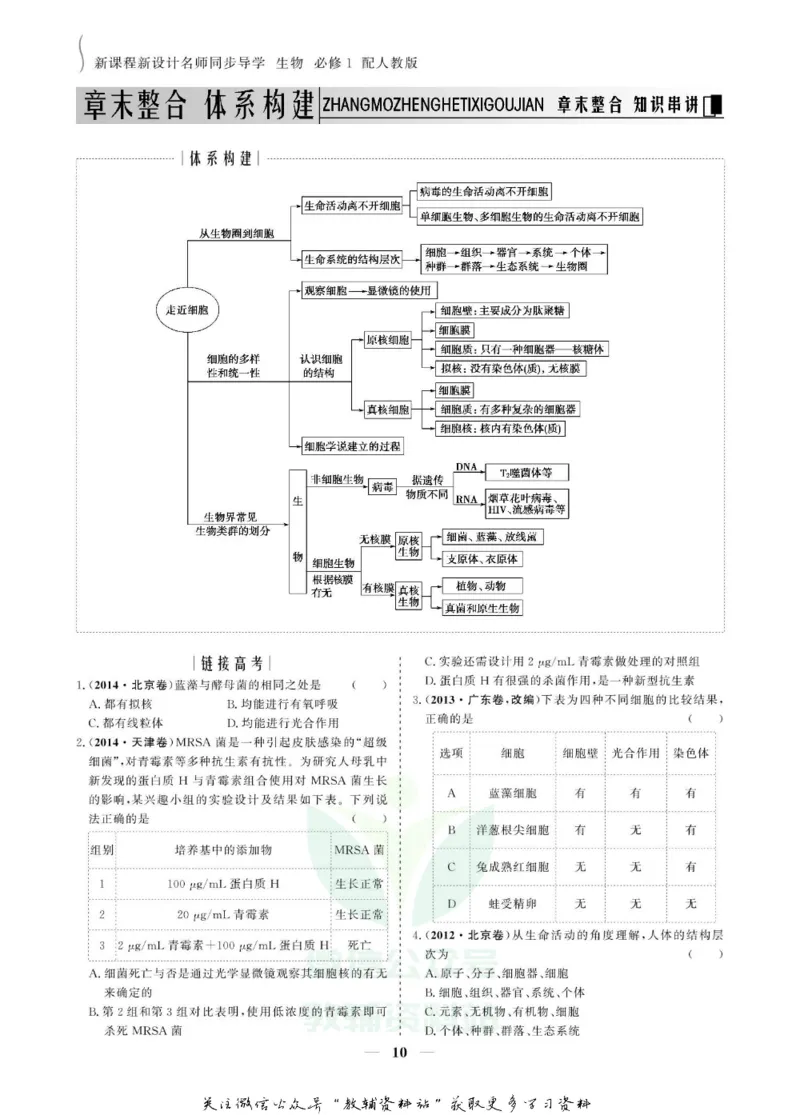 名师同步导学生物人教版必修1_名师同步导学_高中生物