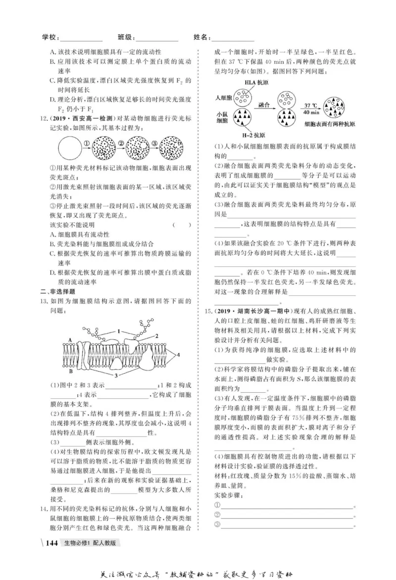 名师同步导学生物人教版必修1_名师同步导学_高中生物