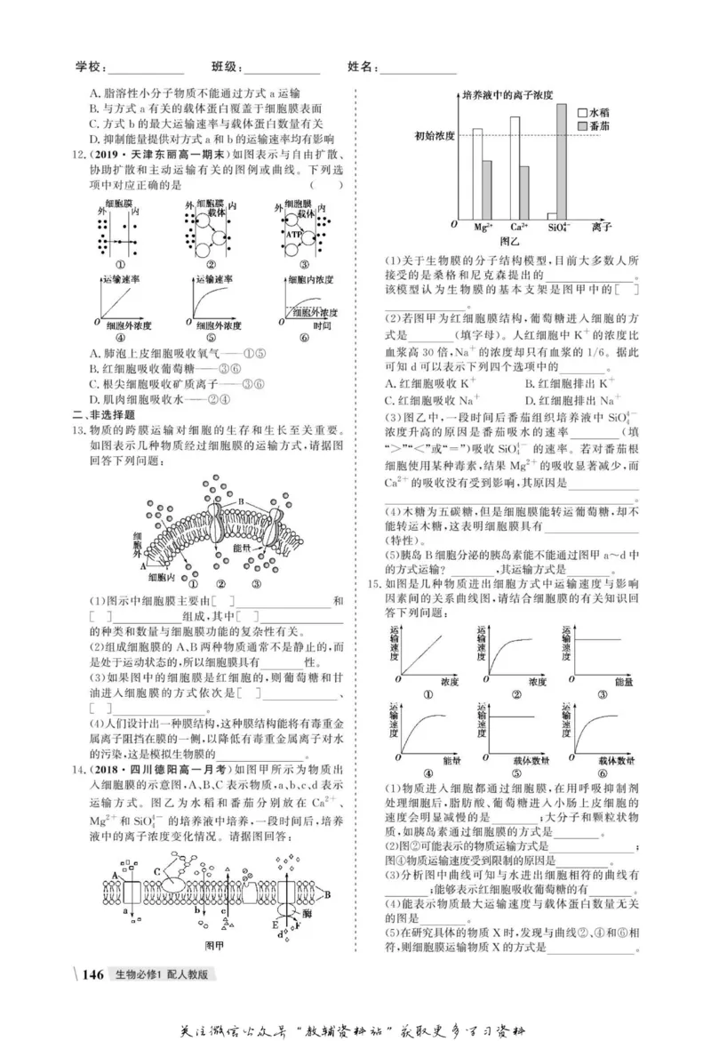名师同步导学生物人教版必修1_名师同步导学_高中生物