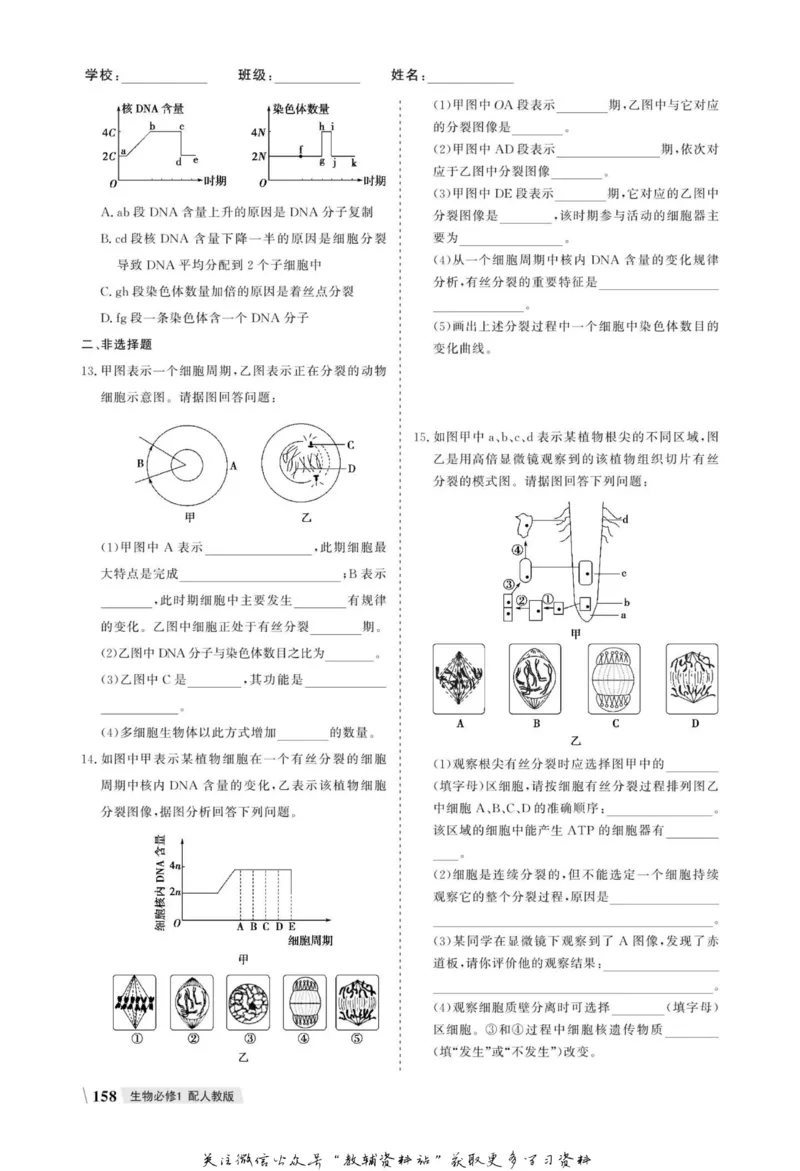 名师同步导学生物人教版必修1_名师同步导学_高中生物