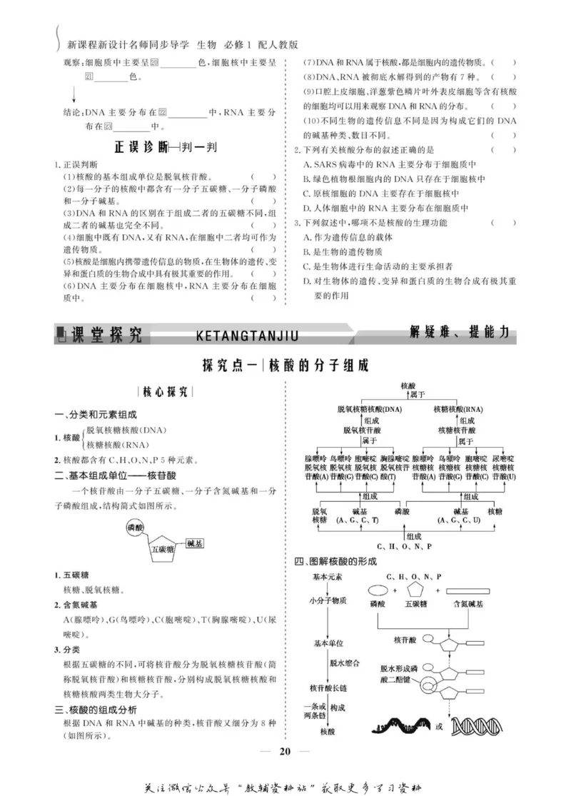 名师同步导学生物人教版必修1_名师同步导学_高中生物