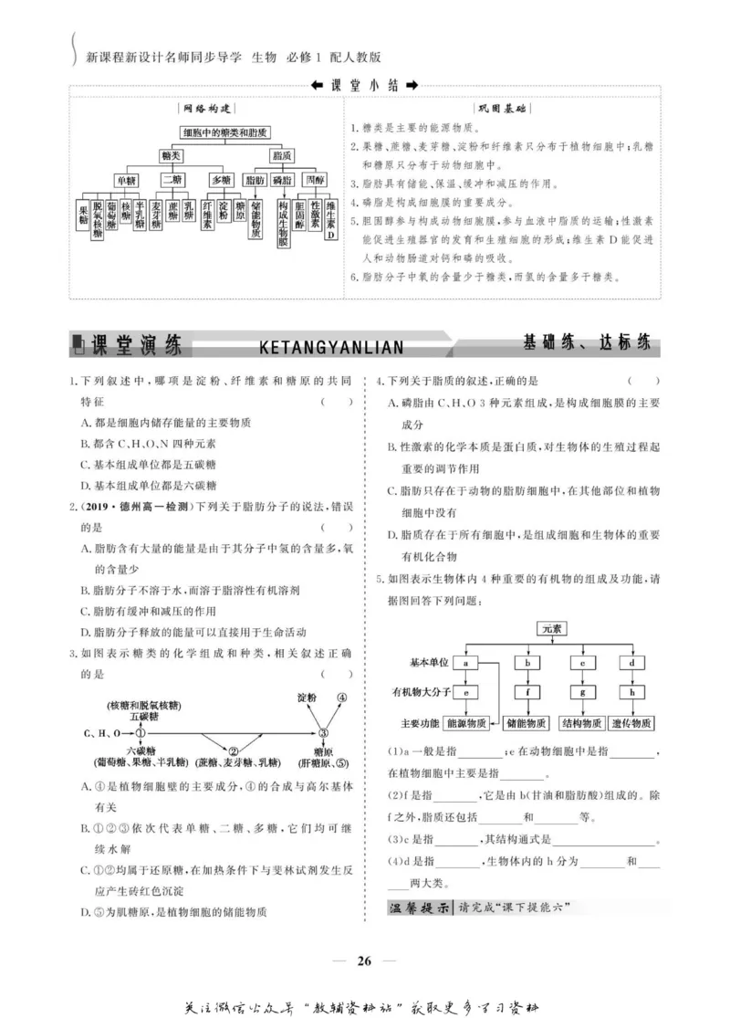 名师同步导学生物人教版必修1_名师同步导学_高中生物