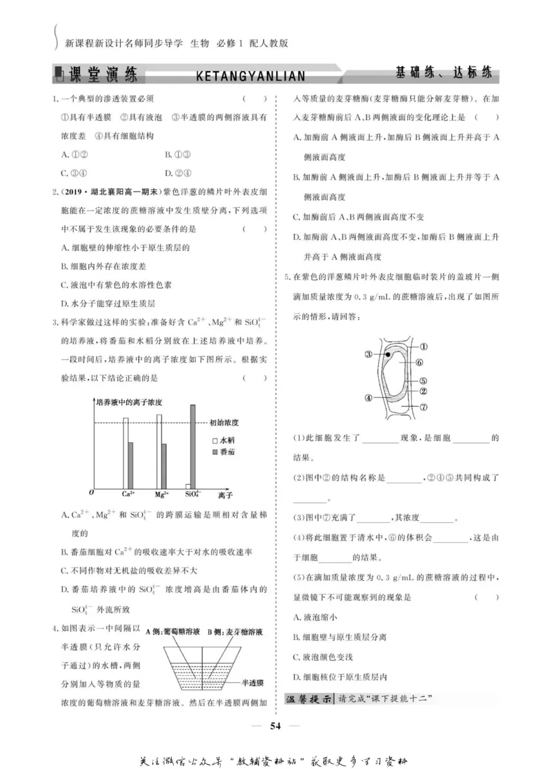 名师同步导学生物人教版必修1_名师同步导学_高中生物