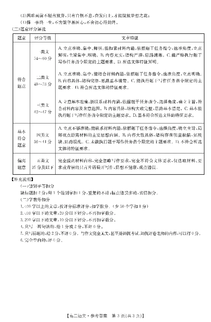 语文答案公众号：一枚试卷君_01高考语文_32023年新高考资料_3模拟题_老高考_2023届河南省新乡市高三上学期2月入学测试多校联考语文