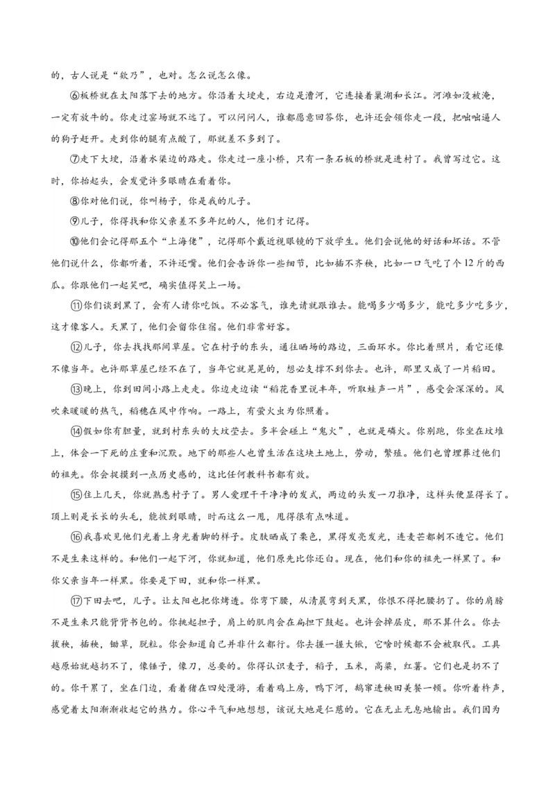 黄金卷06-赢在高考&middot;黄金8卷备战2024年高考语文模拟卷（上海专用）（解析版）_01高考语文_4.22024年新高考资料_4.2024年高考模拟预测试卷