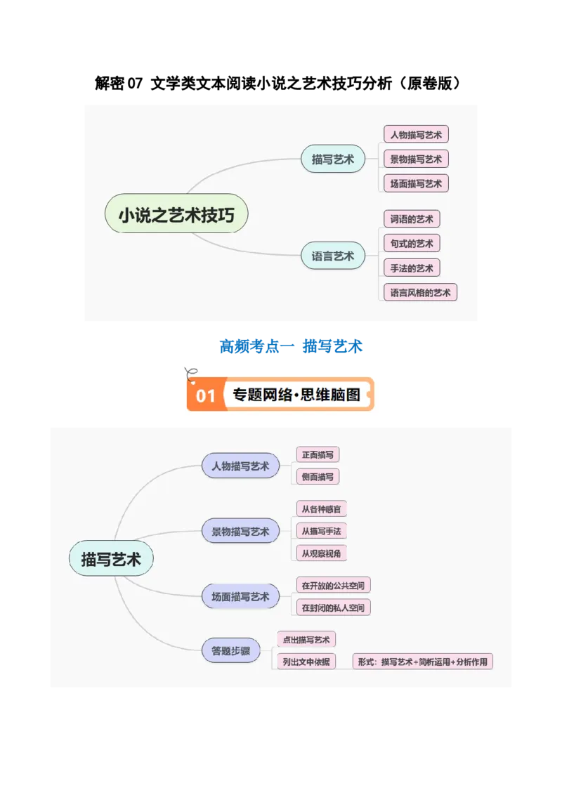 解密07文学类文本阅读小说之艺术技巧分析（讲义）（原卷版）_01高考语文_4.22024年新高考资料_2.2024二轮复习