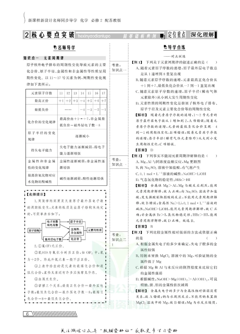 名师同步导学化学苏教版必修2_名师同步导学_高中化学