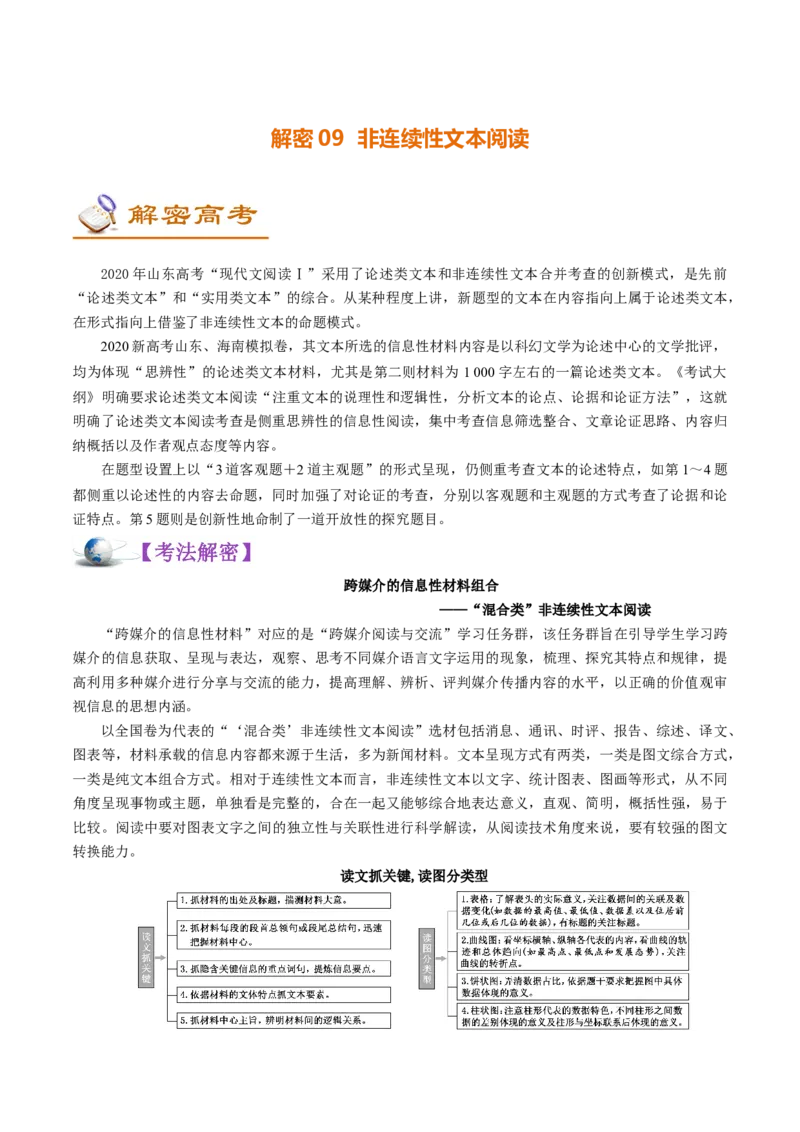 解密09非连续性文本阅读(讲义)-高频考点解密2021年高考语文二轮复习讲义+分层训练_01高考语文_12021年新高考资料_高频考点解密2021年高考语文二轮复习讲义+分层训练4.7更新