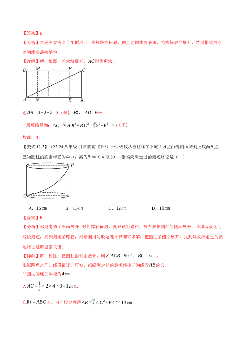专题17.3勾股定理的应用（十二大题型）（举一反三）（人教版）（教师版）_初中数学_八年级数学下册（人教版）_母题专项-U66_2025版