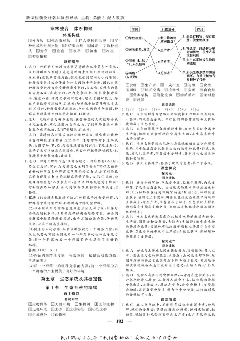 名师同步导学生物人教版必修3_名师同步导学_高中生物