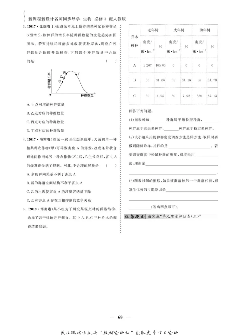 名师同步导学生物人教版必修3_名师同步导学_高中生物