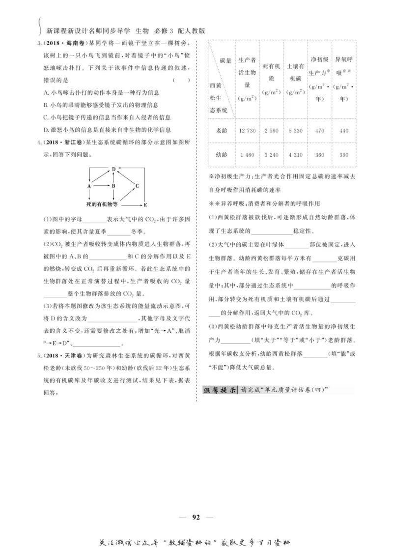 名师同步导学生物人教版必修3_名师同步导学_高中生物