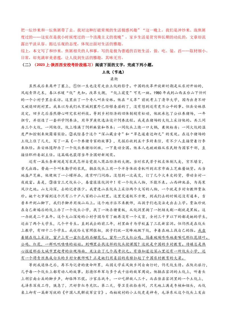 重难点11：现代文阅读II散文阅读中技巧与情景探究（解析版）_01高考语文_4.22024年新高考资料_3.2024专项复习_2024年高考语文热点&middot;重点&middot;难点专练（新高考专用）