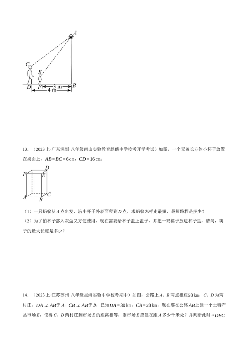 专题17.2勾股定理的应用（压轴题专项讲练）（人教版）（学生版）_初中数学_八年级数学下册（人教版）_压轴题专项-V5_2024版