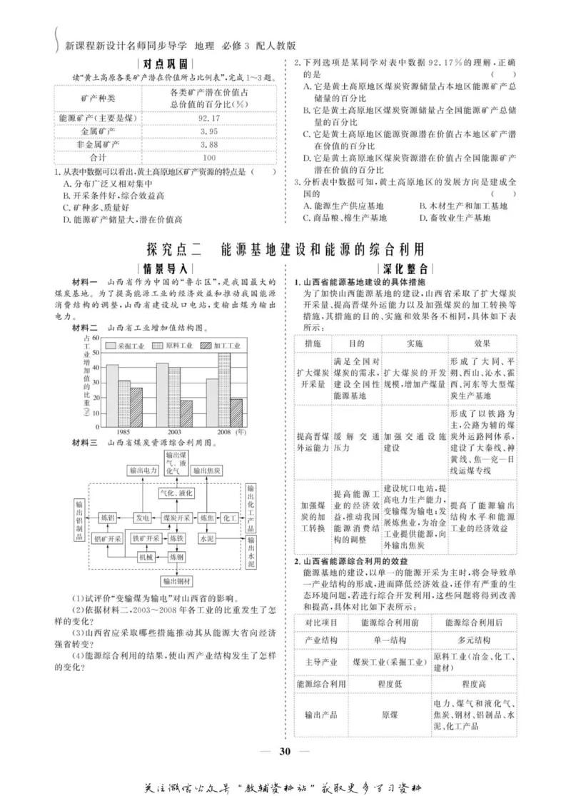 名师同步导学地理人教版必修3_名师同步导学_高中地理