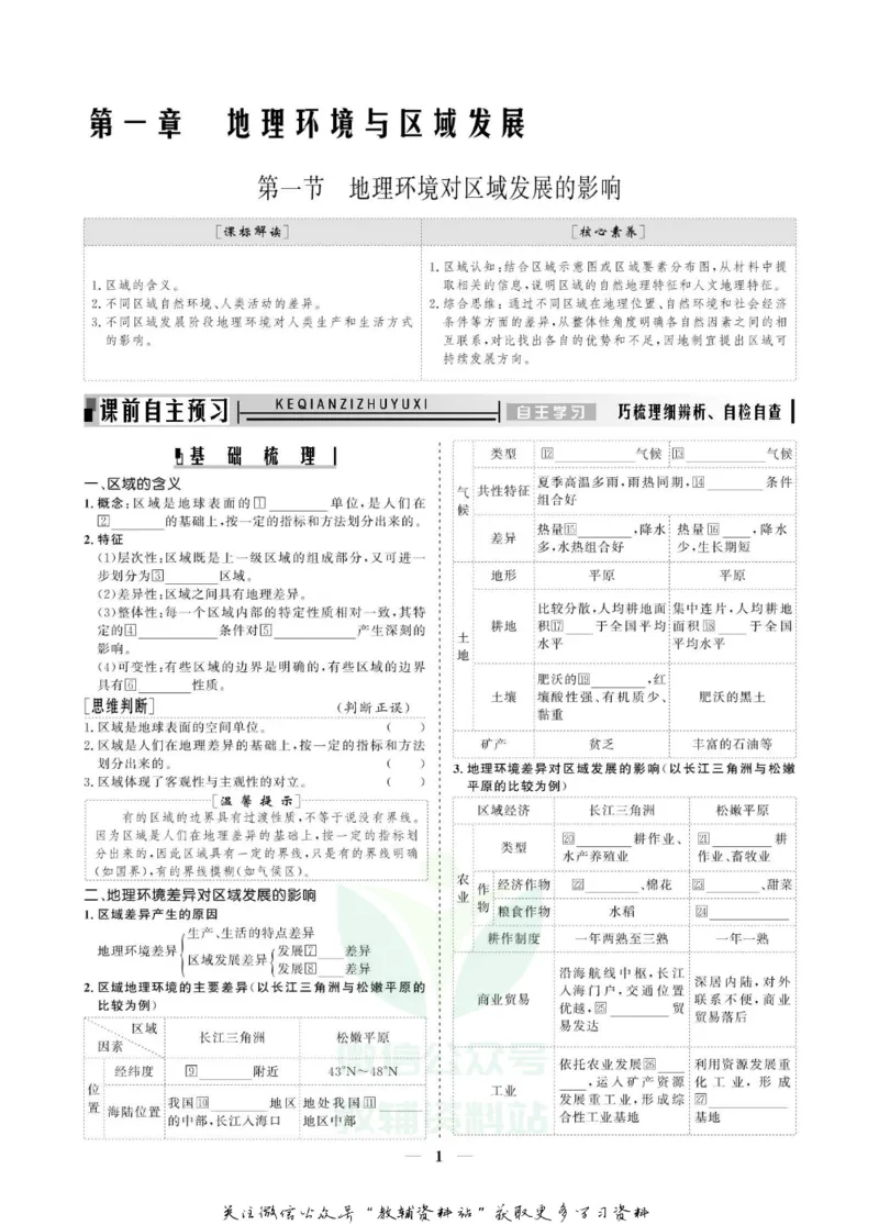 名师同步导学地理人教版必修3_名师同步导学_高中地理