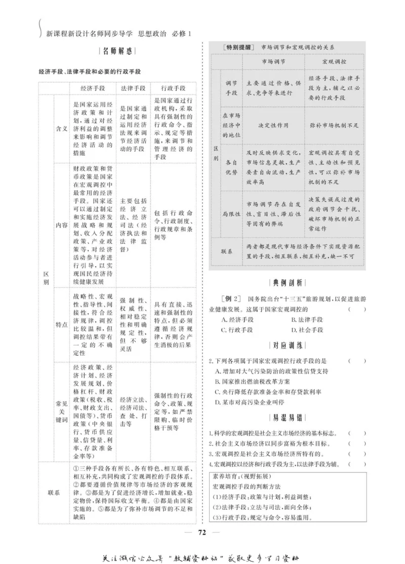 名师同步导学思想政治必修1_名师同步导学_高中思想政治