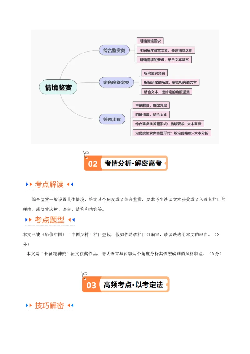 解密12文学类文本阅读散文之探究鉴赏（讲义）（原卷版）_01高考语文_4.22024年新高考资料_2.2024二轮复习