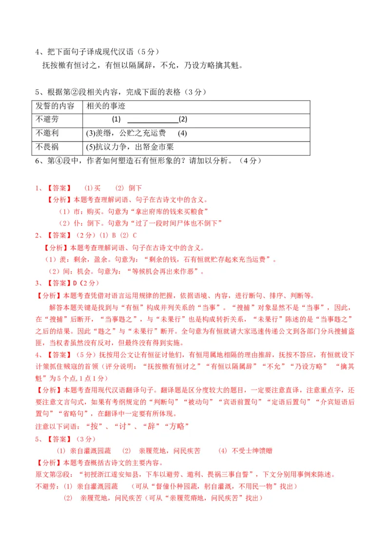 重难点08传记文言文阅读（上海一模精选强化）-2024年高考语文热点&middot;重点&middot;难点专练（上海专用）（解析版）_01高考语文_4.22024年新高考资料_3.2024专项复习