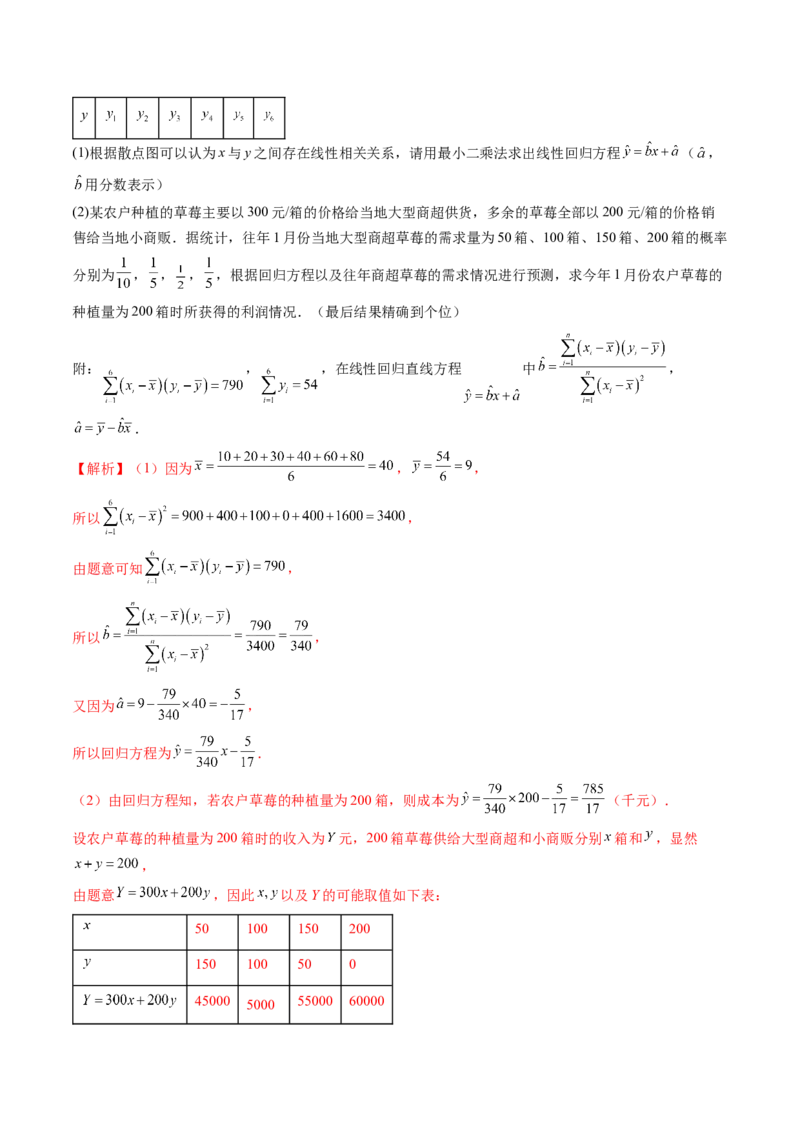 第02讲成对数据的统计分析（五大题型）（讲义）（解析版）_2.2025数学总复习_2024年新高考资料_1.2024一轮复习_2024年高考数学一轮复习讲练测（新教材新高考）