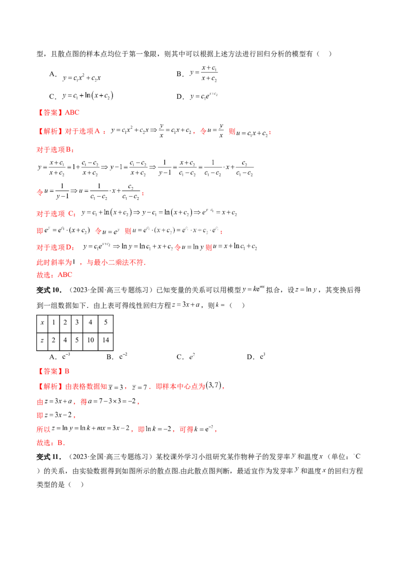第02讲成对数据的统计分析（五大题型）（讲义）（解析版）_2.2025数学总复习_2024年新高考资料_1.2024一轮复习_2024年高考数学一轮复习讲练测（新教材新高考）