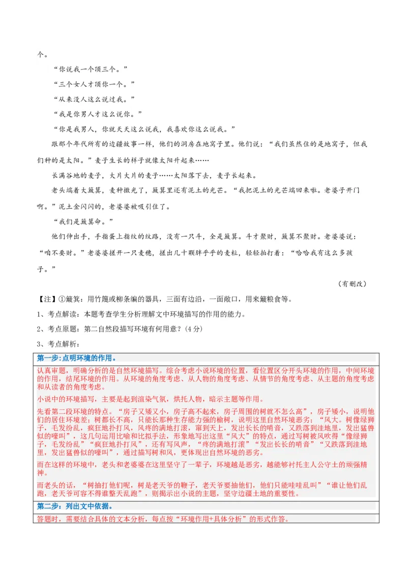 解密06文学类文本阅读小说之环境分析（讲义）（解析版）_01高考语文_4.22024年新高考资料_2.2024二轮复习