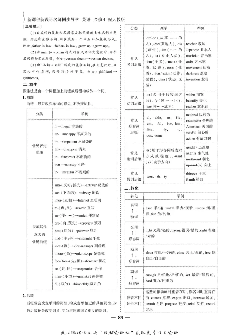 名师同步导学英语人教版必修4_名师同步导学_高中英语