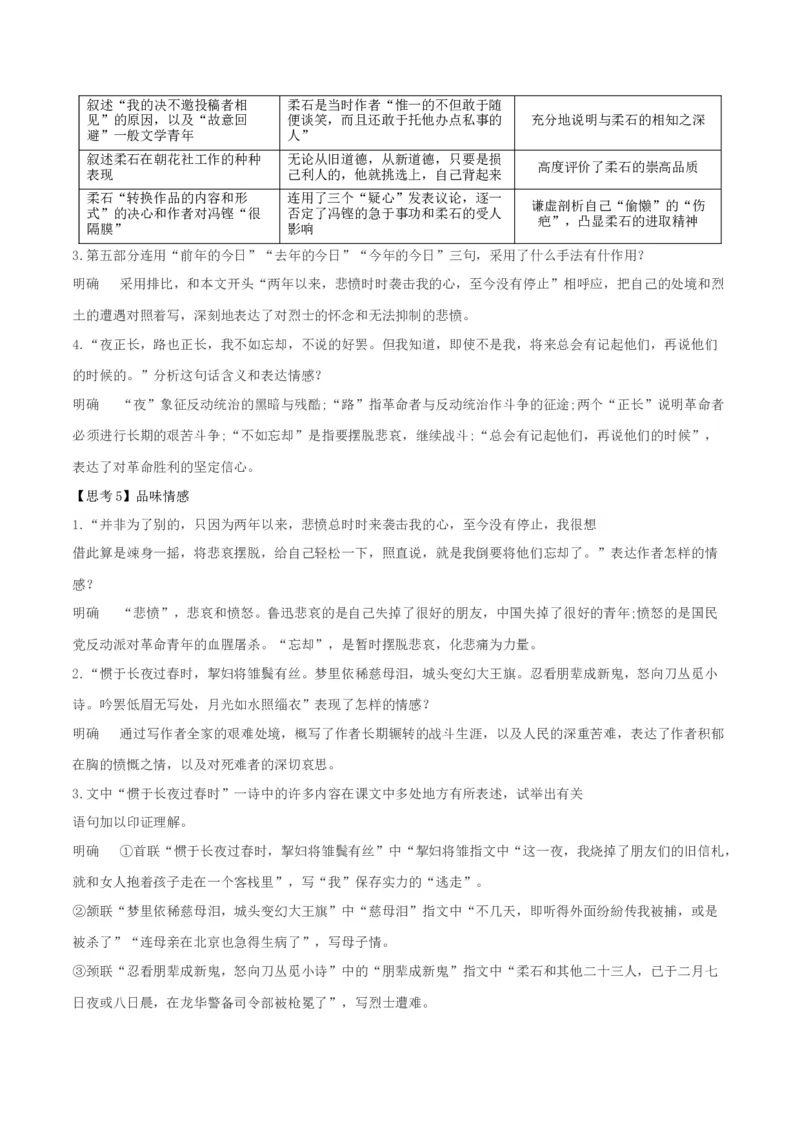 6.2《为了忘却的记念》-高二语文（统编版选择性必修中册）（学生版）_高语_高中语文_选择性必修中册_同步讲义