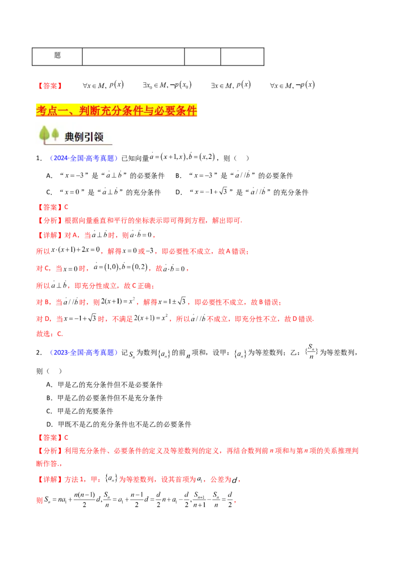 第02讲常用逻辑用语（解析版）_2.2025数学总复习_2025年新高考资料_一轮复习_备战2025年高考数学一轮复习考点帮_备战2025年高考数学一轮复习考点帮（新高考通用）（完结）