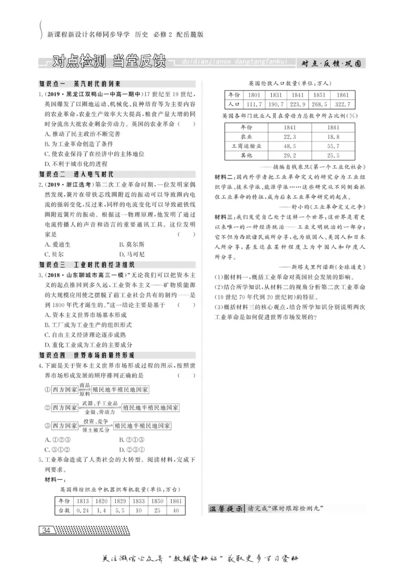 名师同步导学历史岳麓版必修2_名师同步导学_高中历史