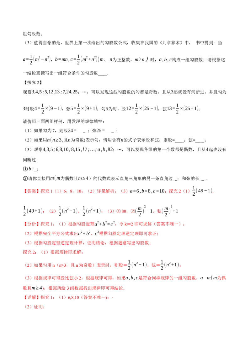 专题17.2勾股定理的逆定理（八大题型）（举一反三）（人教版）（教师版）_初中数学_八年级数学下册（人教版）_母题专项-U66_2025版