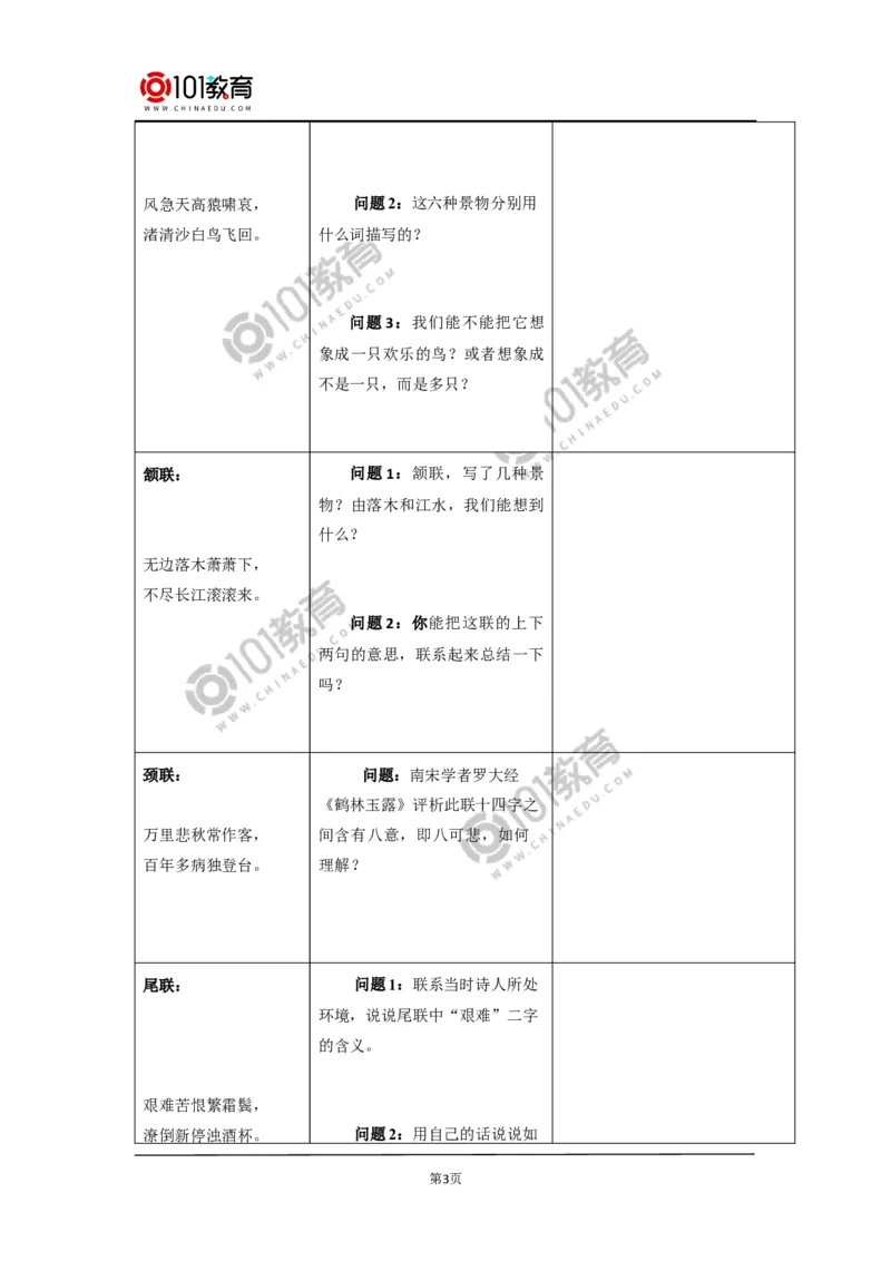 《登高》《琵琶行并序》_同步视频课高中语文_新版人教版_新人教版高中语文必修一二_新人教版高中语文必修第一册_101教育语文必修第一册配套学案和练习