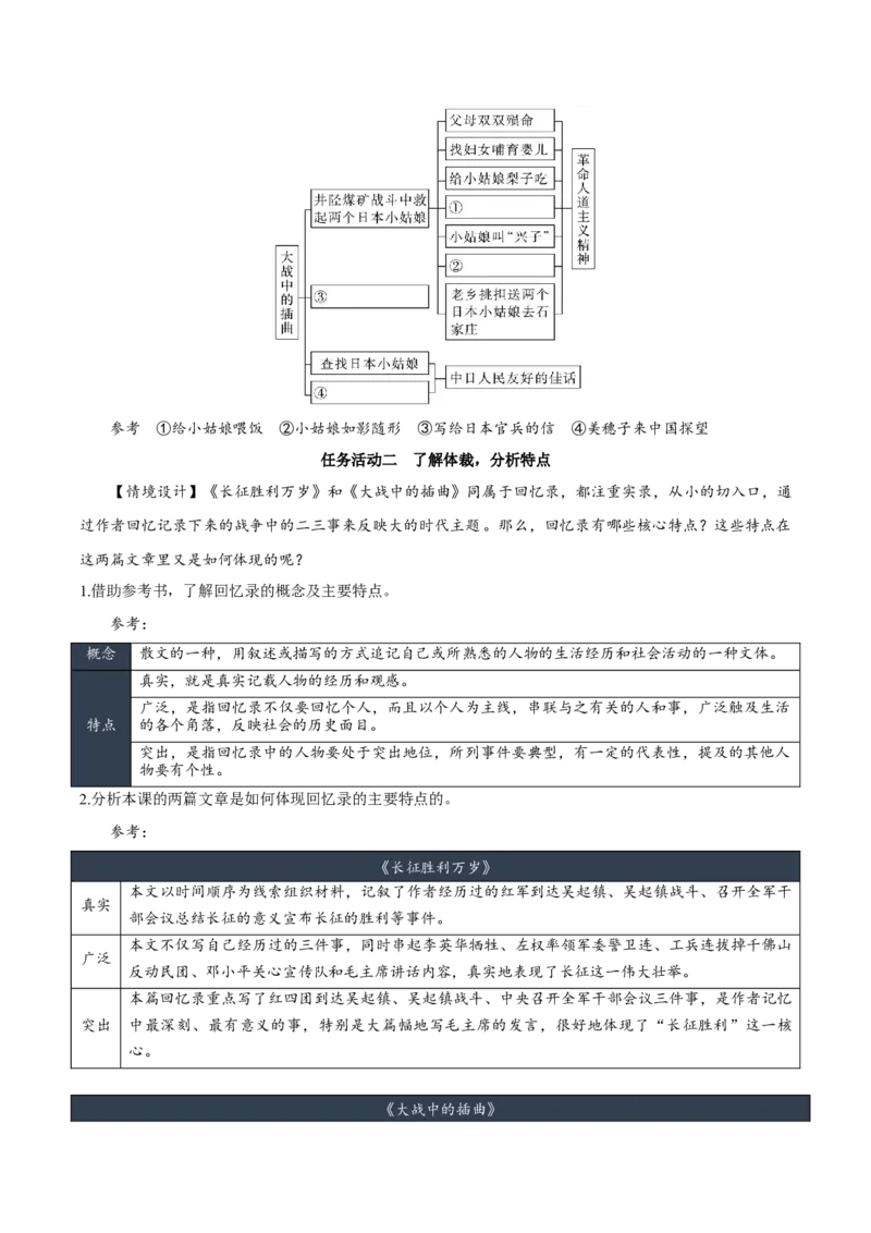 2《长征胜利万岁》《大战中的插曲》（教学设计）-（统编版选择性必修上册）_高语_高中语文_选择性必修上册_教学设计