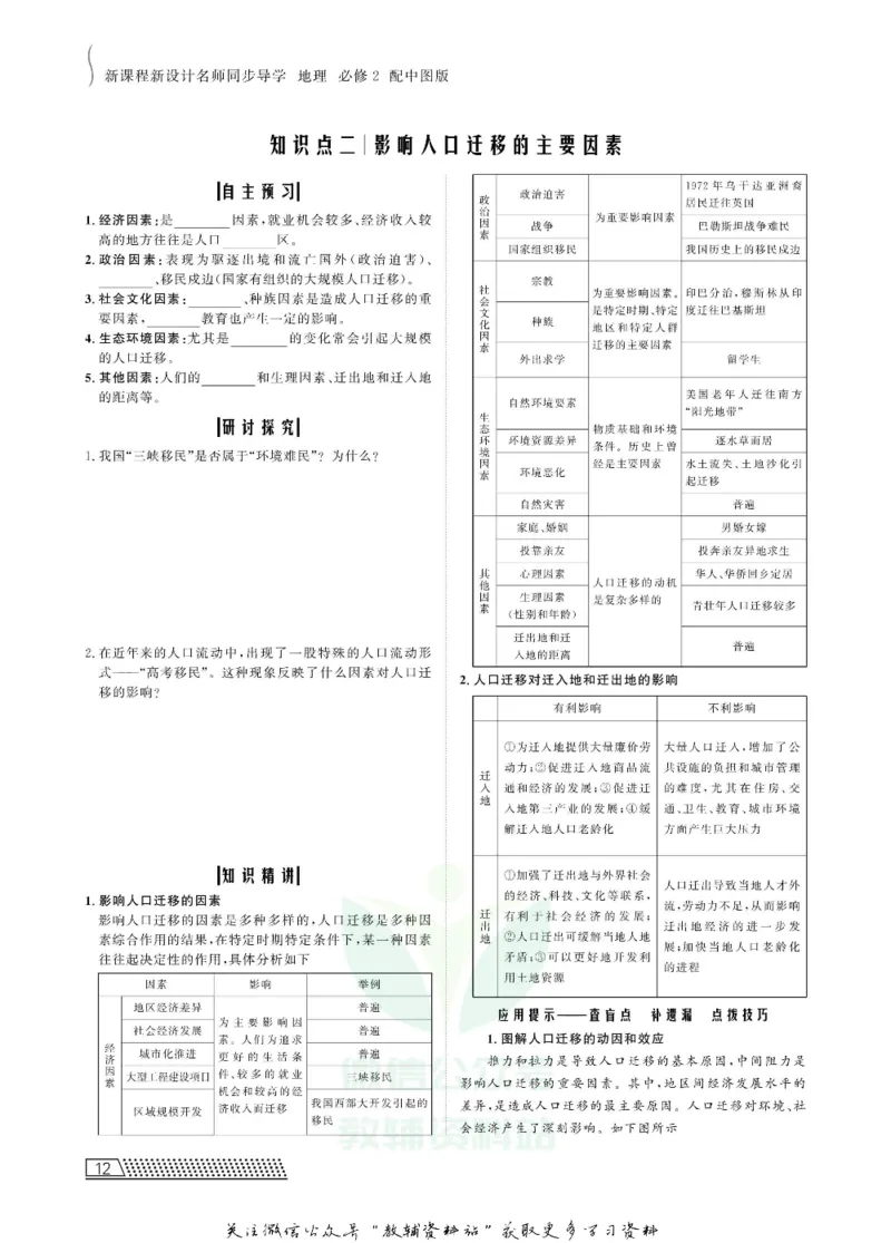 名师同步导学地理中图版必修2_名师同步导学_高中地理