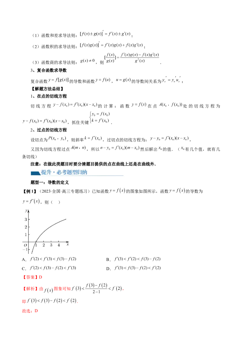 第01讲导数的概念与运算（讲义）（解析版）_2.2025数学总复习_2024年新高考资料_1.2024一轮复习_2024年高考数学一轮复习讲练测（新教材新高考）_第三章一元函数的导数及其应用