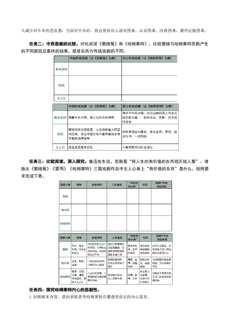 6《哈姆莱特》（教学设计）-（统编版必修下册）_高语_高中语文_必修下册_教学设计
