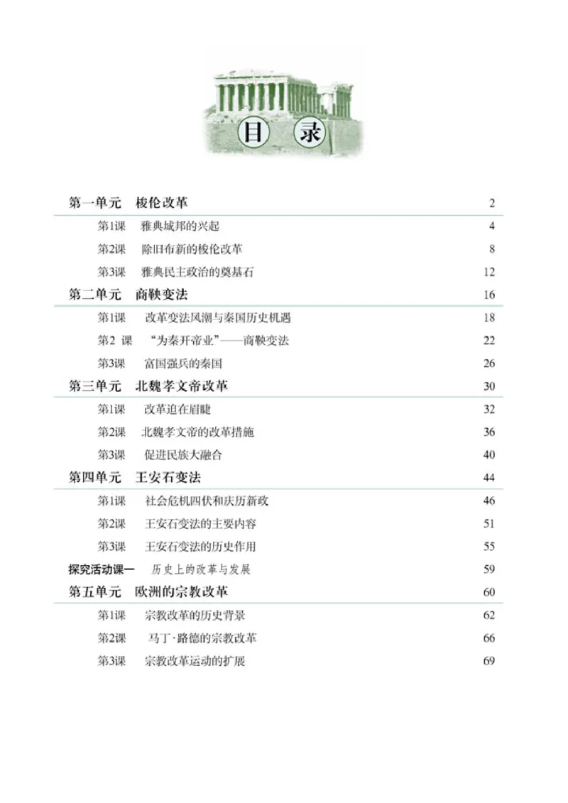 人教高中历史选修1-历史上重大改革回眸_高中课本电子全科人教版语数英政历地物化生必修选修全套课本PPT_高中历史