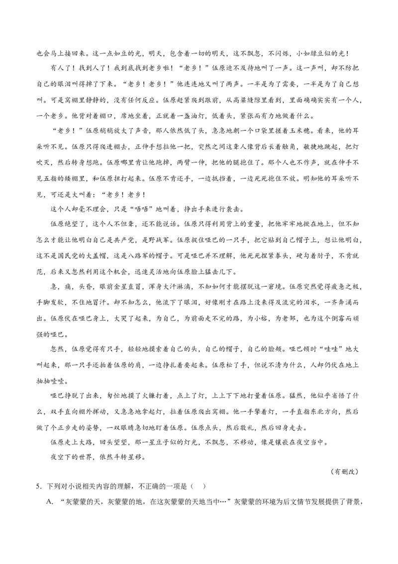 解密08文学类文本阅读小说之综合探究分析（分层训练）（解析版）_01高考语文_4.22024年新高考资料_2.2024二轮复习