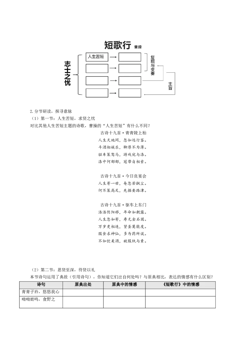 7.1《短歌行》（导学案）-（统编版必修上册）_高语_高中语文_必修上册_导学案