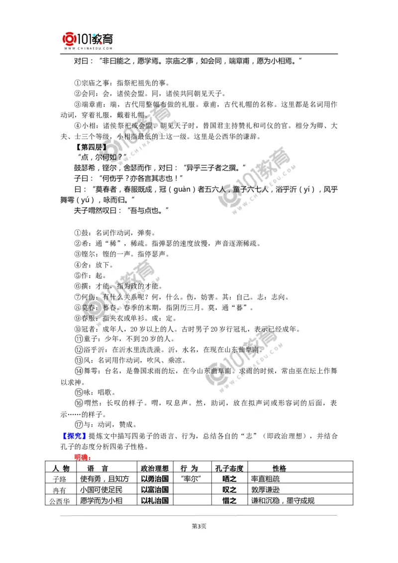 《子路、曾皙、冉有、公西华侍坐》_同步视频课高中语文_新版人教版_新人教版高中语文必修一二_新人教版高中语文必修第二册_101教育高一语文必修第二册配套学案和练习
