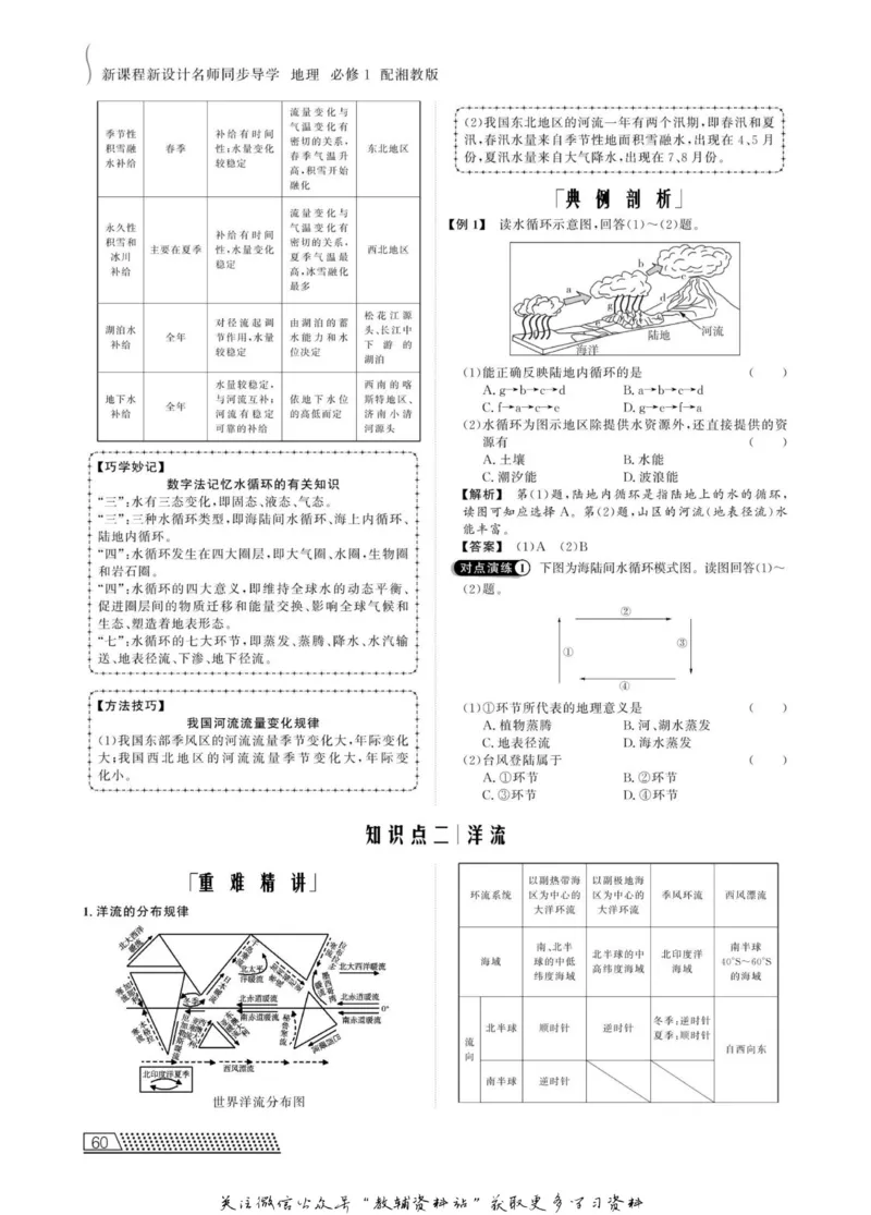名师同步导学地理湘教版必修1_名师同步导学_高中地理