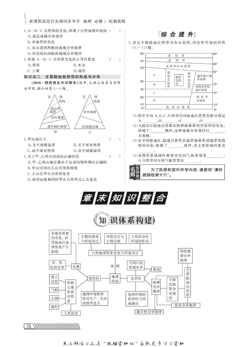 名师同步导学地理湘教版必修1_名师同步导学_高中地理