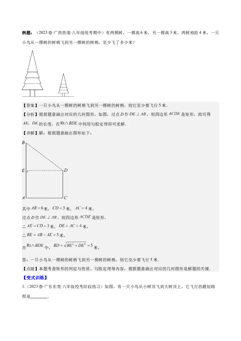 专题17.2勾股定理的应用之十一大考点(教师版)_初中数学_八年级数学下册（人教版）_重难点专题提优-V8