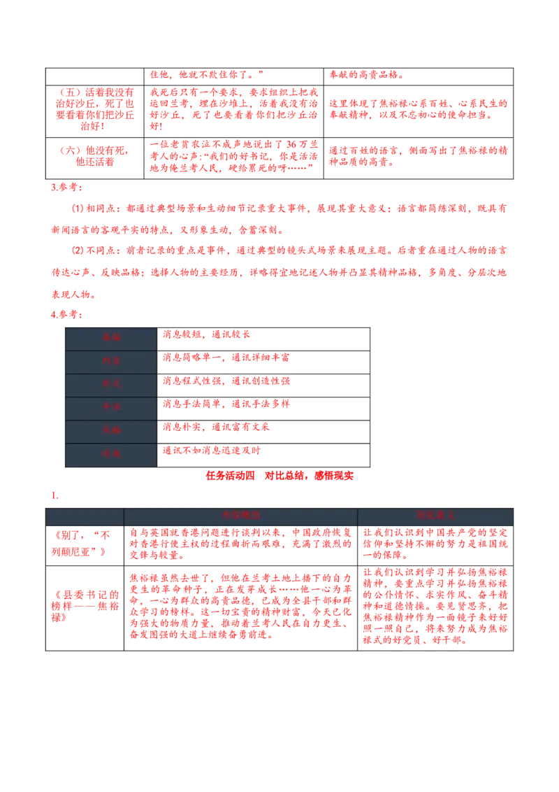 3《别了，&ldquo;不列颠尼亚&rdquo;》《县委书记的榜样&mdash;&mdash;焦裕禄》（导学案）-（统编版选择性必修上册）_高语_高中语文_选择性必修上册_导学案