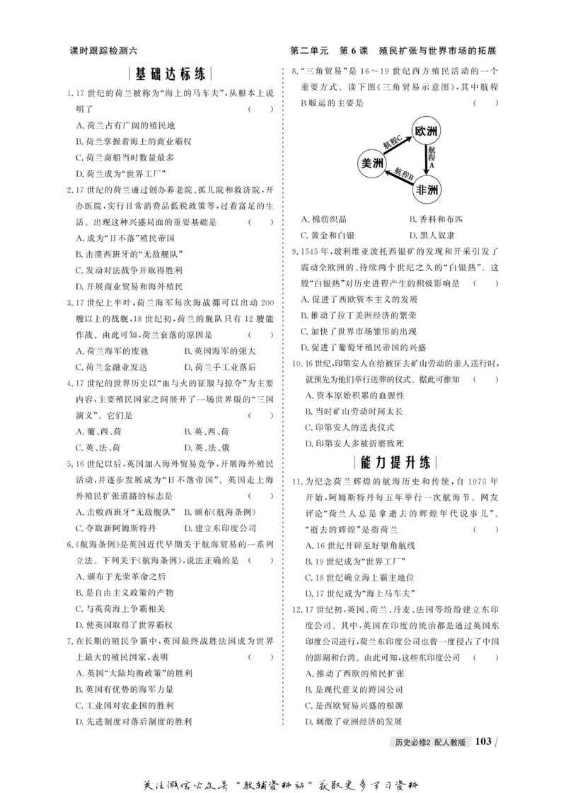 名师同步导学历史人教版必修2_名师同步导学_高中历史