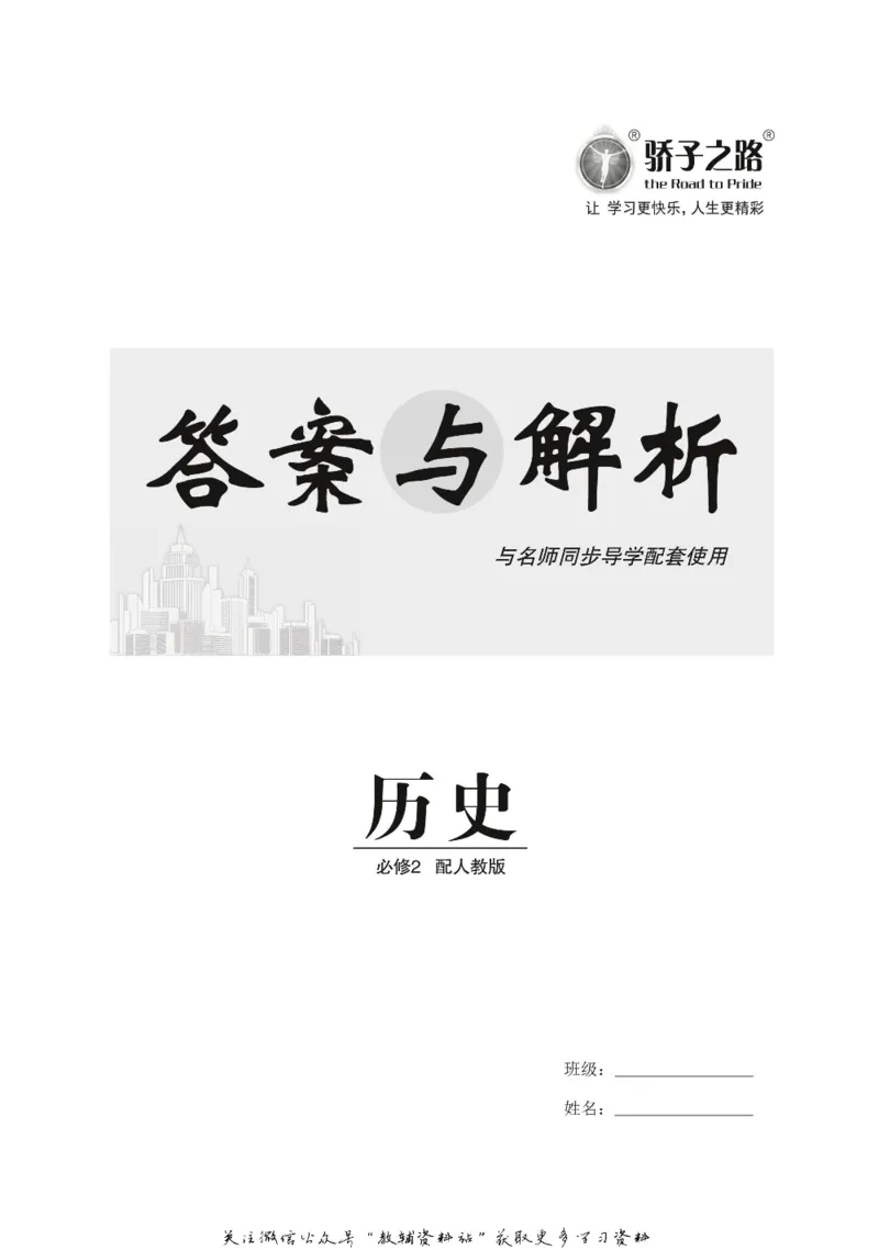 名师同步导学历史人教版必修2_名师同步导学_高中历史