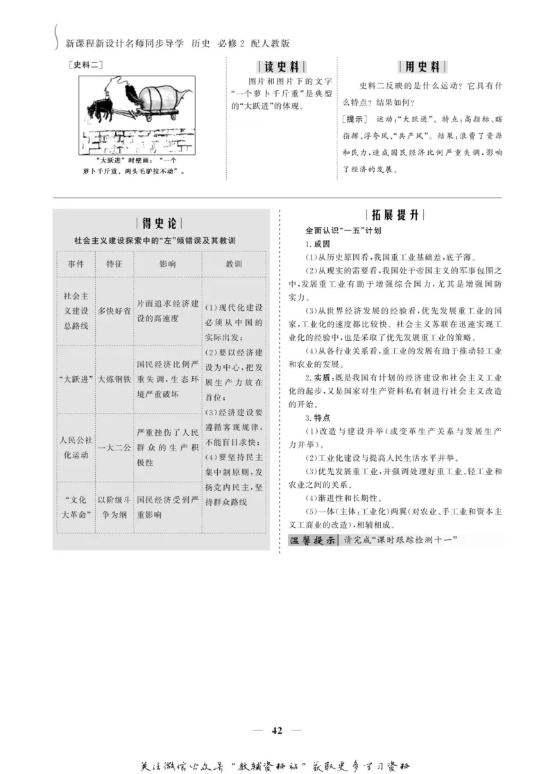 名师同步导学历史人教版必修2_名师同步导学_高中历史