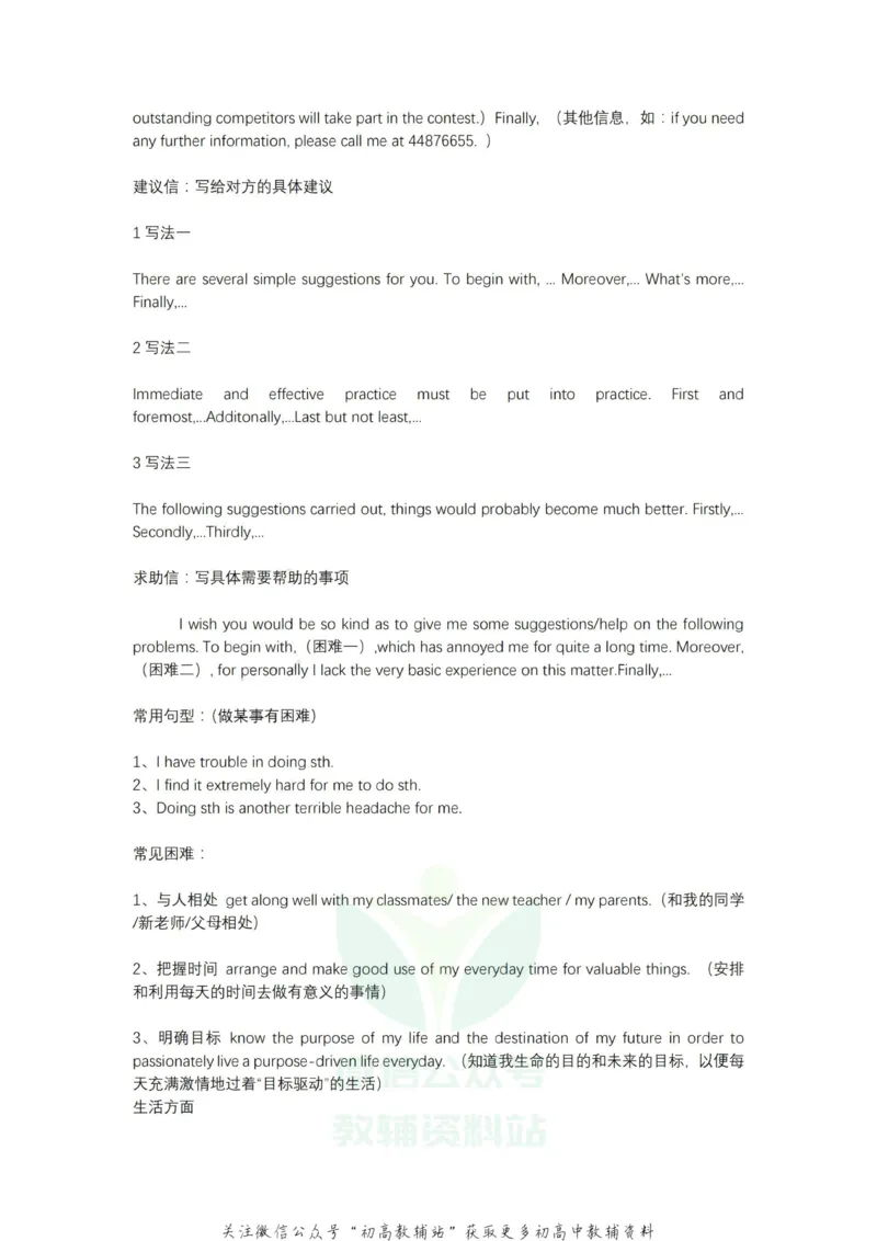 作文最全英语书信写作套路套话_高中全科精选资料包_英语精选资料包_解题技巧